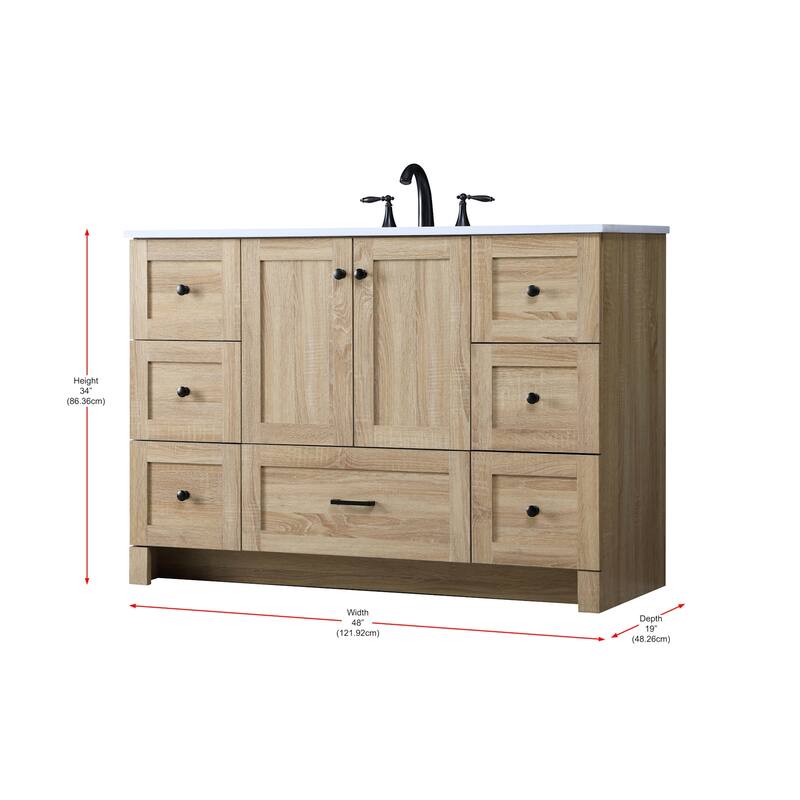 Elegant Lighting VF2848 Soma 48" Free Standing Single Basin Vanity Set