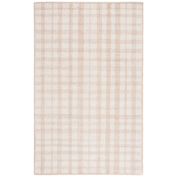 slide 1 of 6, SAFAVIEH Handmade Abstract Zilia Checkered Wool Rug 3' x 5' - Ivory/Gold - Rectangle