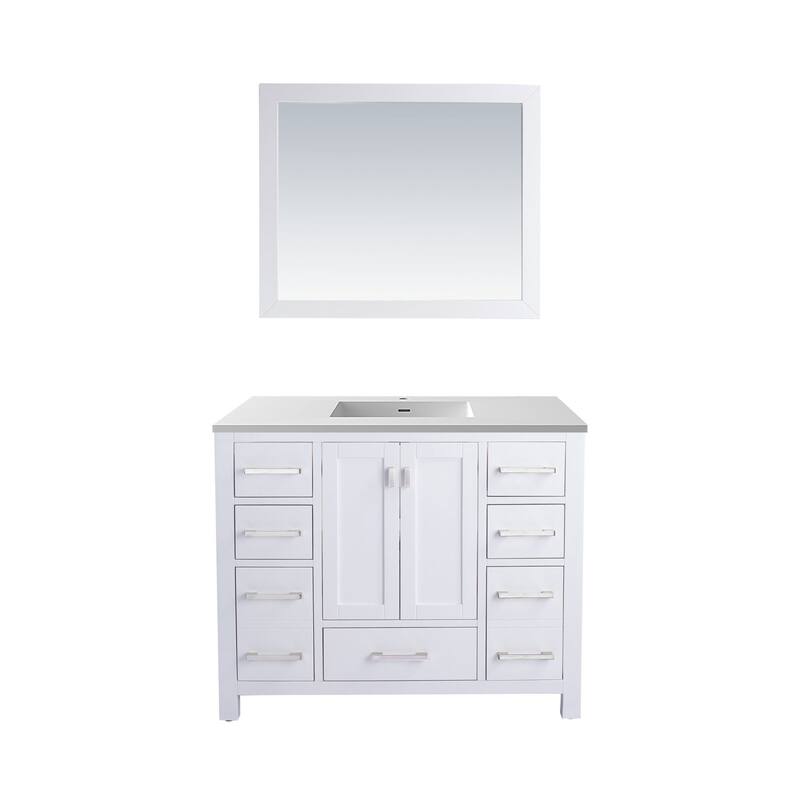 Miseno MV-42-313ANG Wilson 42" Free Standing Single Basin Vanity Set - White / Matte White