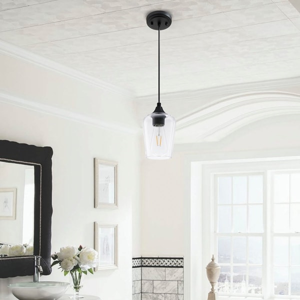 CO-Z 1-light Glass Pendant Light with Adjustable Cord. Opens flyout.
