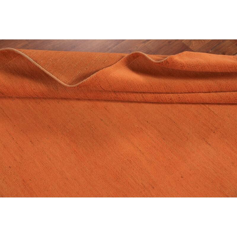 Orange Gabbeh Modern Area Rug Hand-Knotted Wool Carpet - 4'10" x 6'8"