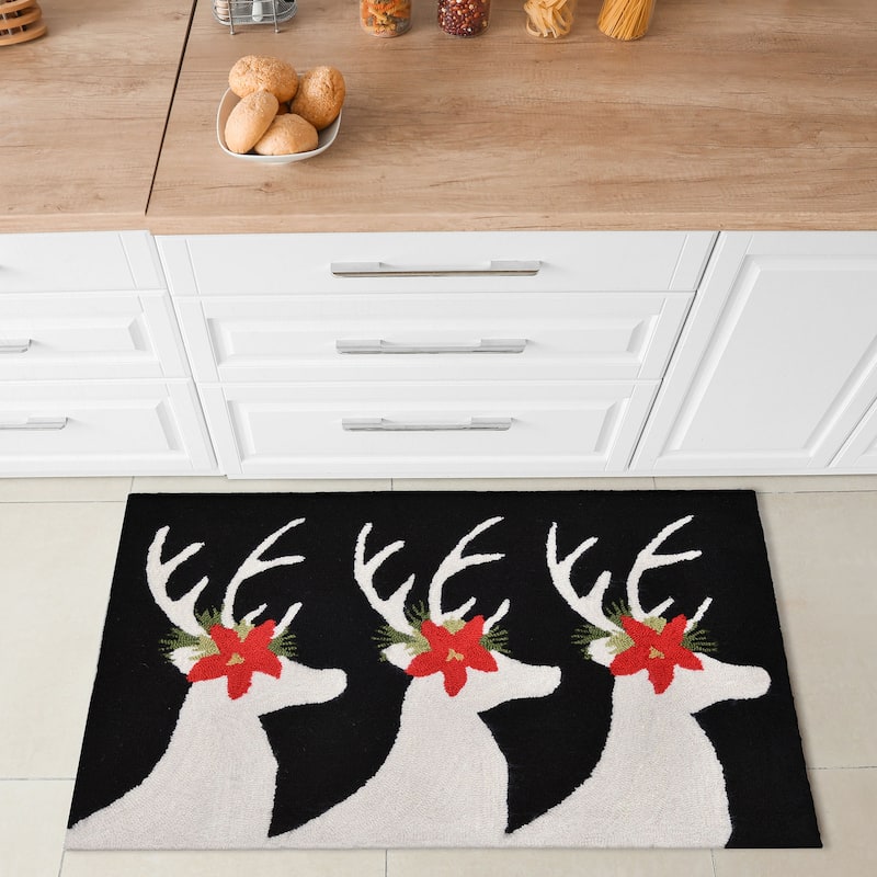 Liora Manne Holiday Caribou Outdoor Rug
