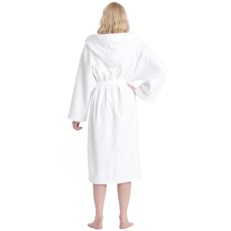 Women's Turkish Cotton Hooded Bathrobe