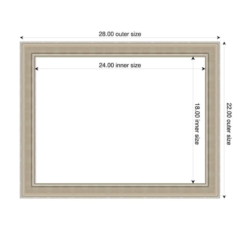 Amanti Art Mezzo Silver Framed Dry Erase Magnetic Board - 28 x 22 in