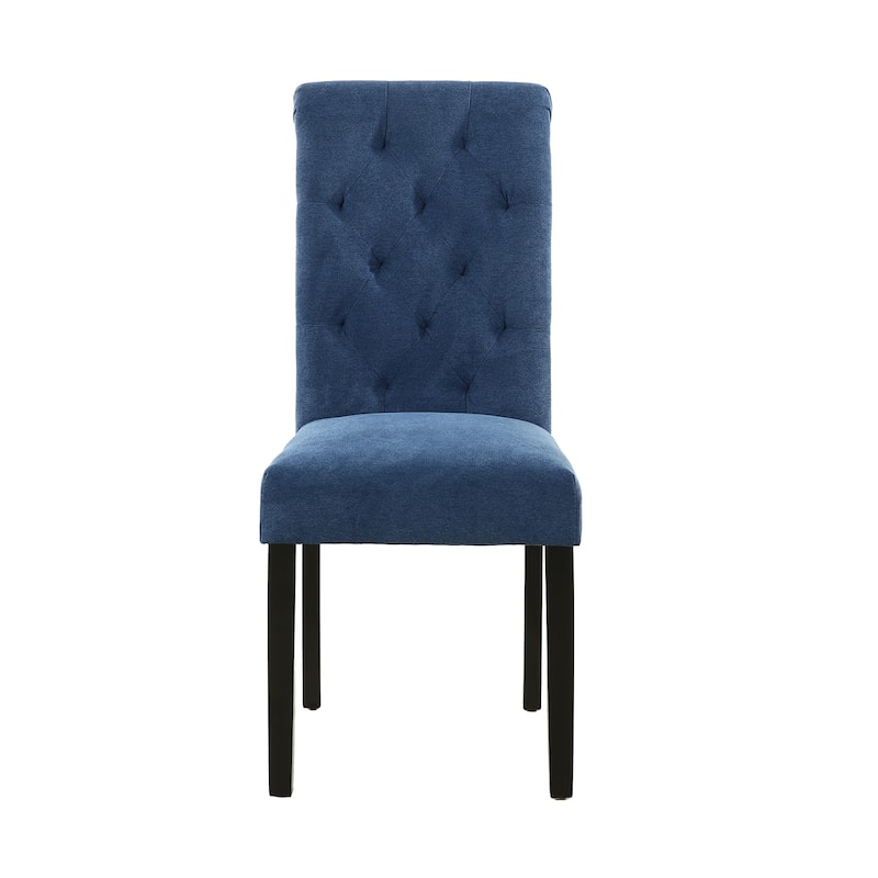 Fabric Upholstery Tufted Parsons Dining Chairs Set of 2