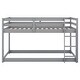 preview thumbnail 22 of 22, Twin Over Twin Solid Wood Floor Bunk Kids Bed with Ladder - Low Design for Safety, Full-Length Guardrails, Easy Assembly, White