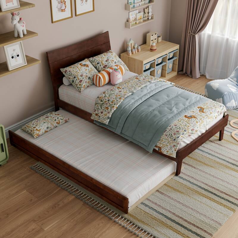 Phoenix Wood Platform Bed with Trundle