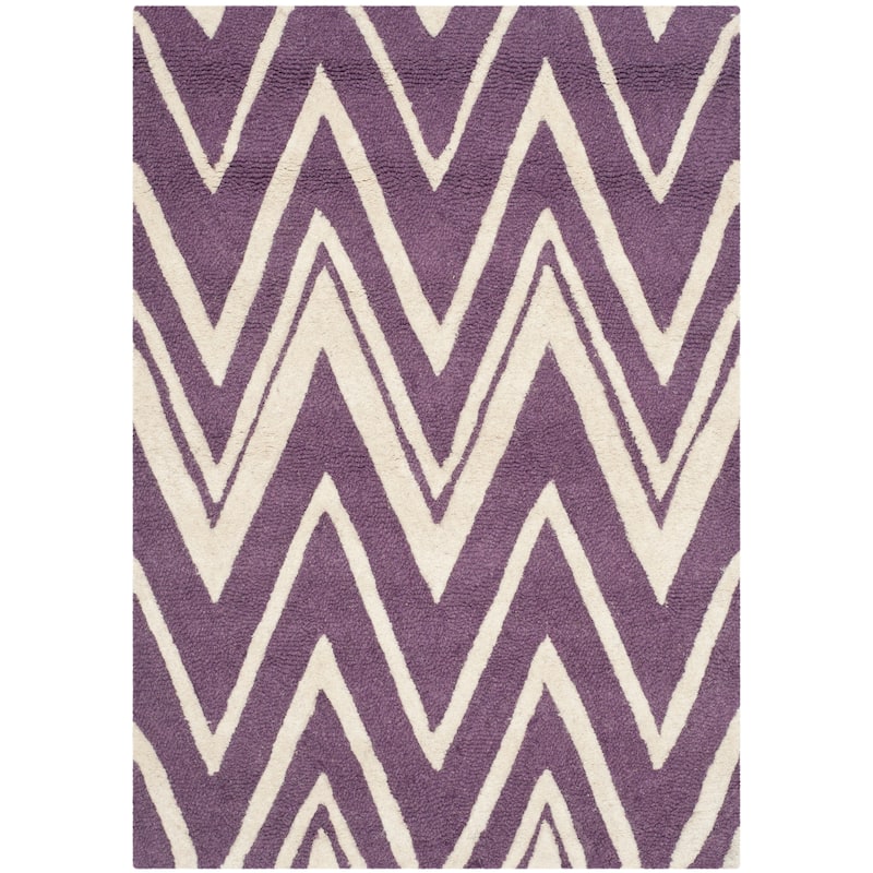 SAFAVIEH Handmade Cambridge Fumiko Modern Moroccan Wool Rug - 2' x 3' - Purple/Ivory