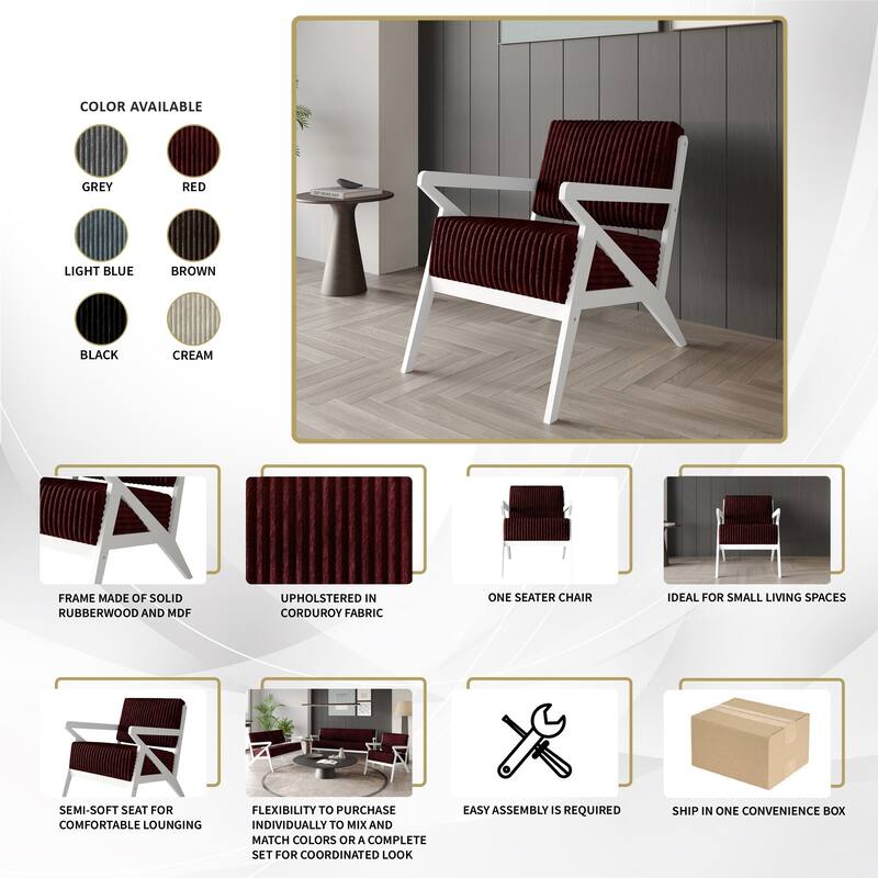 CraftPorch Chic Modern Velvet 3-Piece Upholstered Living Room Set