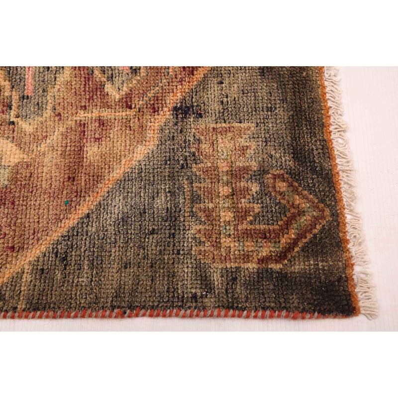 ECARPETGALLERY Hand-knotted Melis Vintage Brown Wool Rug - 3'0 x 11'7