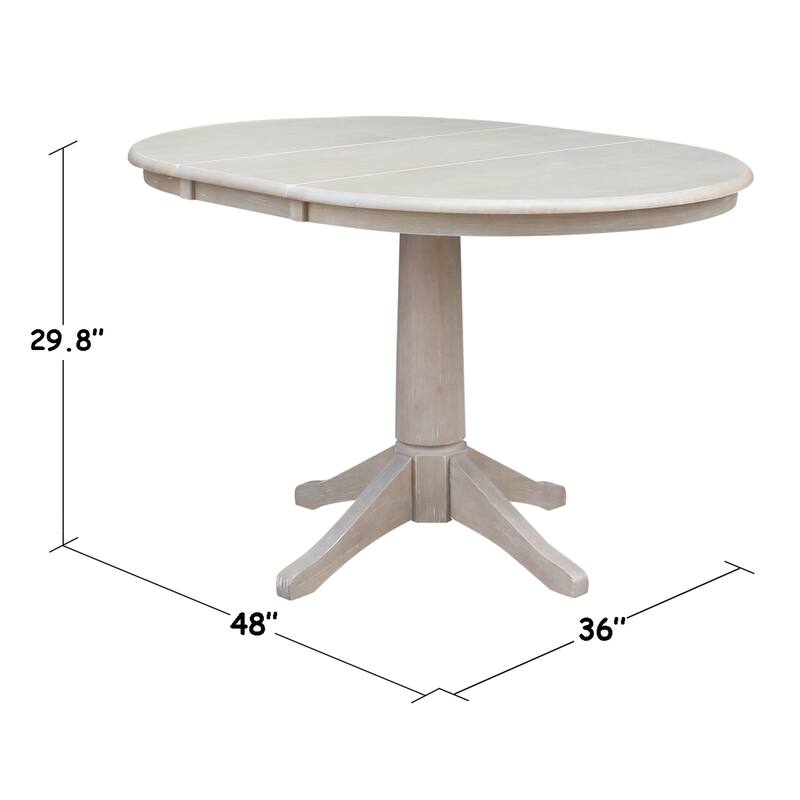 36" Round Extension Dining Table With Cafe Chairs