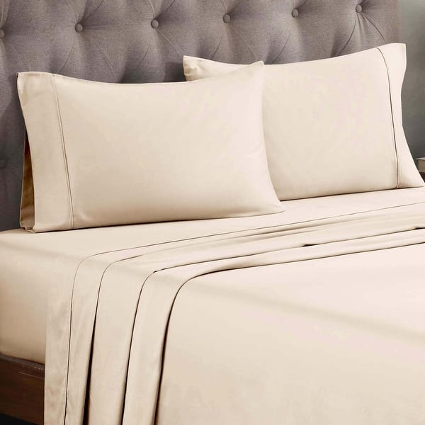 Superior Egyptian Cotton 300 Thread Count Solid Deep Pocket Sheet Set - Queen - Ivory