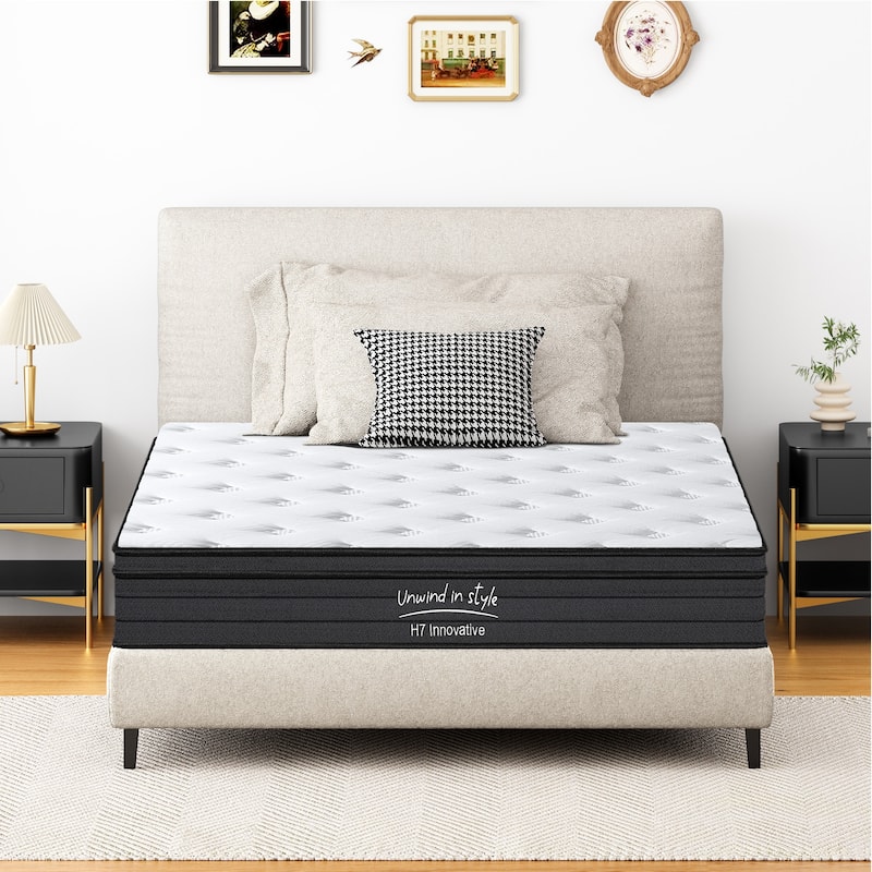 Medium Firm Mattress 10 Inch Hybrid Mattress Individually Pocketed Innerspring（Twin/Full/Queen/King） - Full