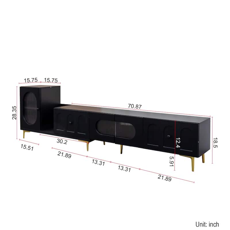 Wood Extendable Entertainment Center with Storage for 89" TVs