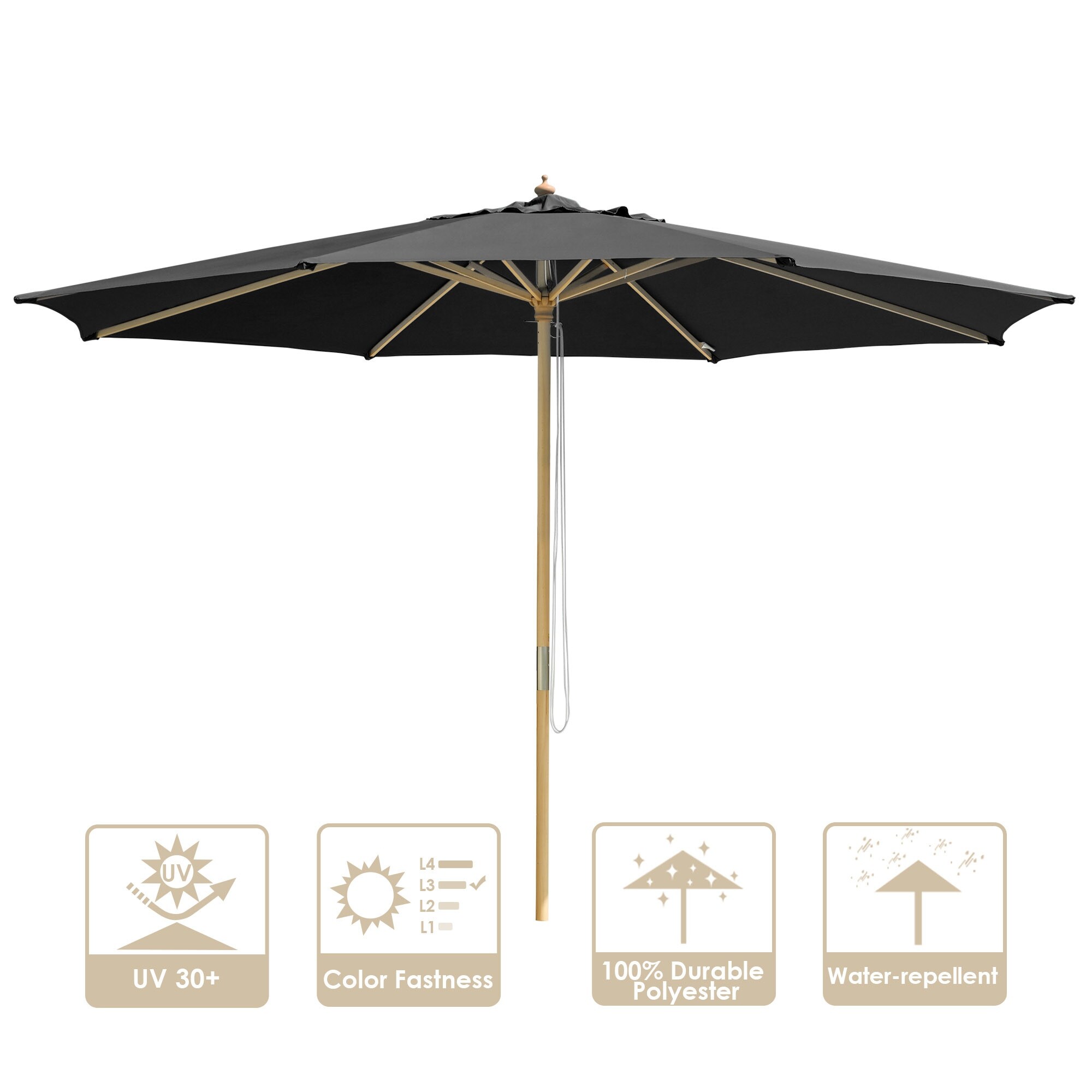 german patio umbrella Wooden 13ft 8-Rib Its the perfect companion for the most demanding R Home - Bahama
