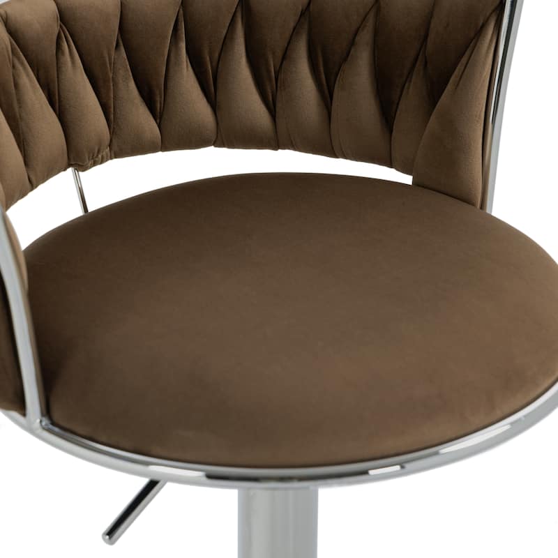 Modern Velvet 26" Adjustable Swivel Bar Stools (Set of 4)