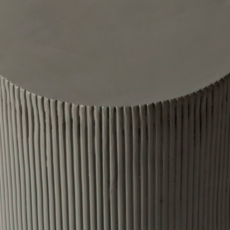 Eden 14-Inch Wide Round Side Table in Fiberstone Accent End Table for Indoor and Outdoor