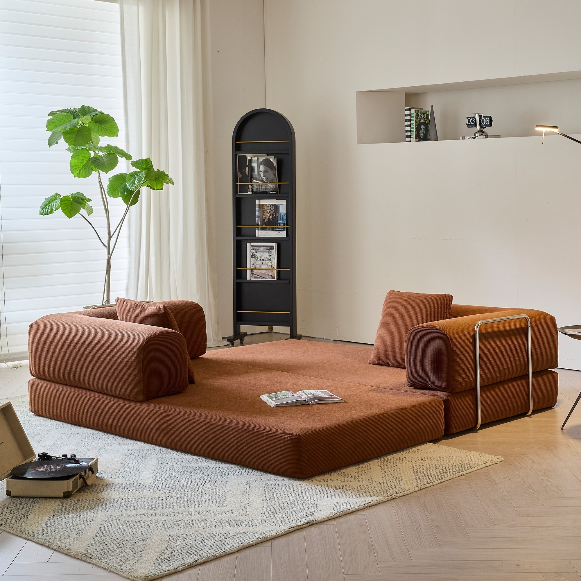 JASIWAY Modern Vintage Convertible Sleeper Sofa Bed