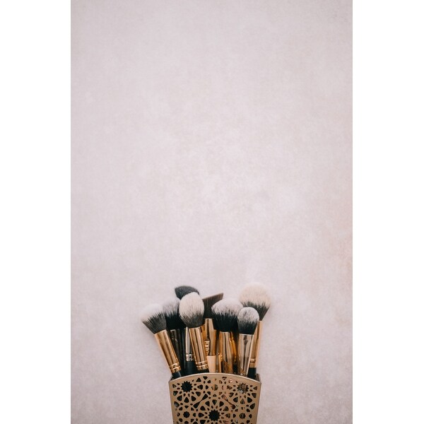Gold Pot Makeup Brush Photograph Art Print Wall Artwork Decor
