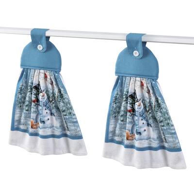Winter Woodland Snowman Kitchen Appliance Towels - Set of 2 - 8.000 x 4.250 x 1.750