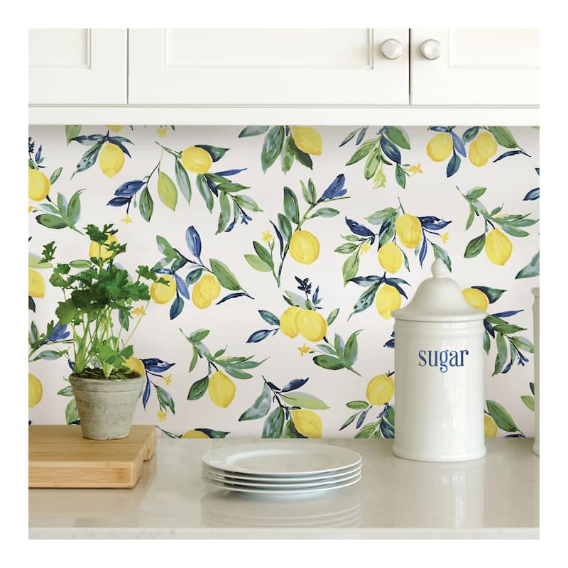 NuWallpaper Lemon Drop Yellow Peel & Stick Wallpaper - 216in x 20.5in x 0.025in