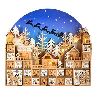 Kurt Adler 15 Inch Battery Operated 15 light LED Christmas Village With