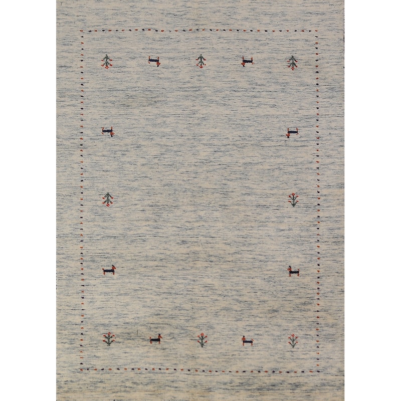 Little Animals Tribal Gabbeh Oriental Rug Handmade Wool Carpet - 3'11" x 5'9"