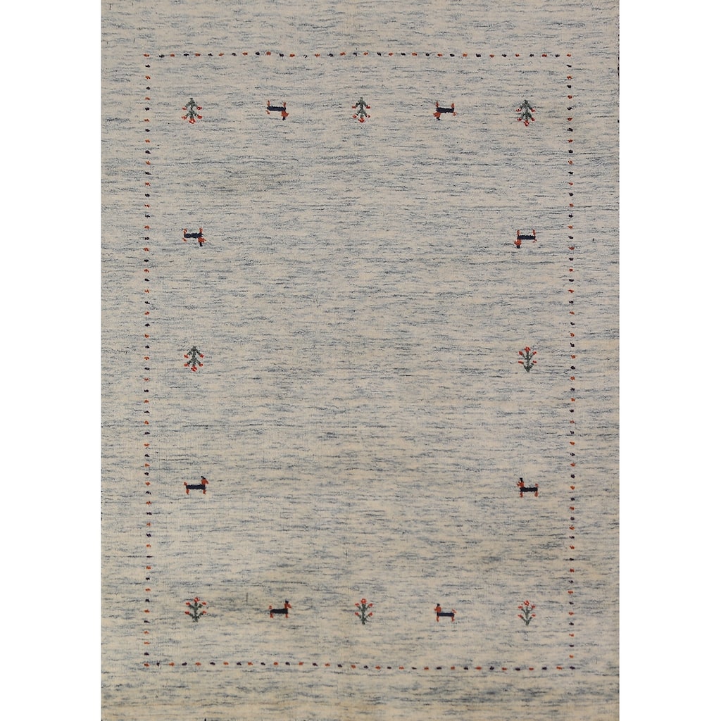 Little Animals Tribal Gabbeh Oriental Rug Handmade Wool Carpet - 3'11" x 5'9"