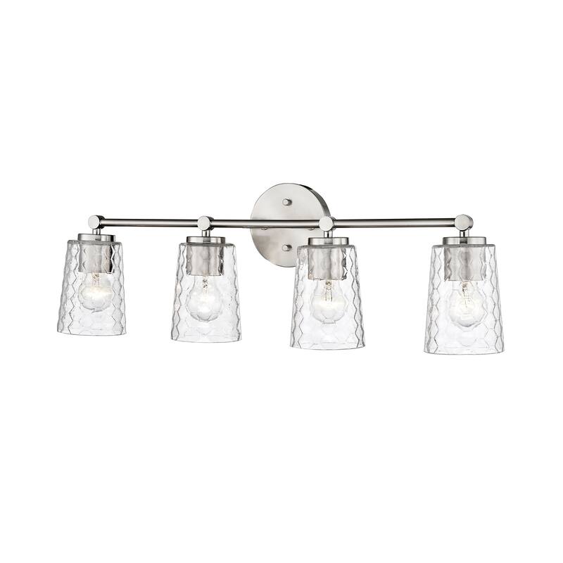 Millennium Lighting Ashli 2/4 Light Vanity Light with Clear Honeycomb Glass Shades - 4 Light - Brushed Nickel