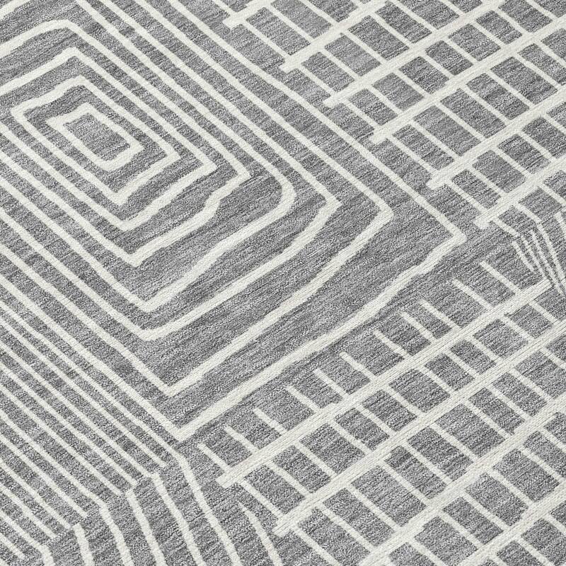 Machine Washable Indoor/ Outdoor Geo Patchwork Chantille Rug