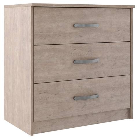3 Drawer Wooden Frame Chest with Sled Base, Beige