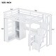 preview thumbnail 4 of 11, Metal Loft Bed With USB Ports,5-layer Shelf,Wardrobe and Stepped Stairs