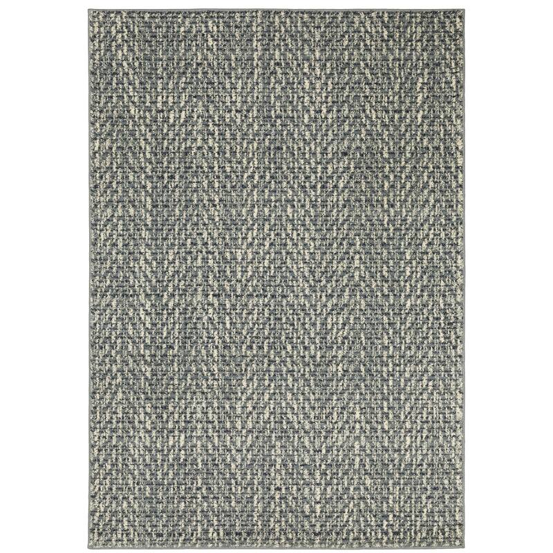 Style Haven Salinas Industrial Tweed Blue/ Ivory Indoor Area Rug - 9' 10" x 12' 10"