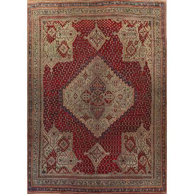 Pre-1900 Antique Vegetable Dye Oushak Large Wool Area Rug Hand-knotted - 13'9" x 15'6"
