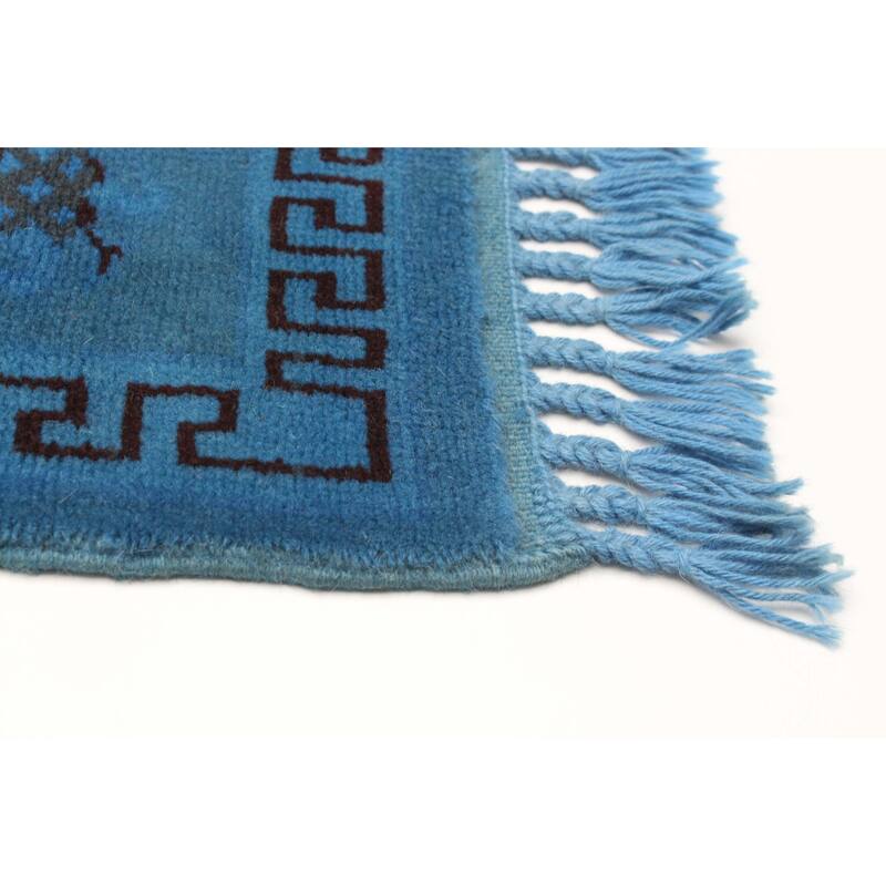 ECARPETGALLERY Hand-knotted Color Transition Blue Wool Rug - 2'9 x 6'11