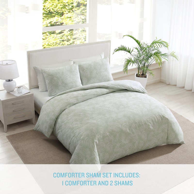Tommy Bahama Art Of Palms Cotton Duvet Cover Set - Green - King