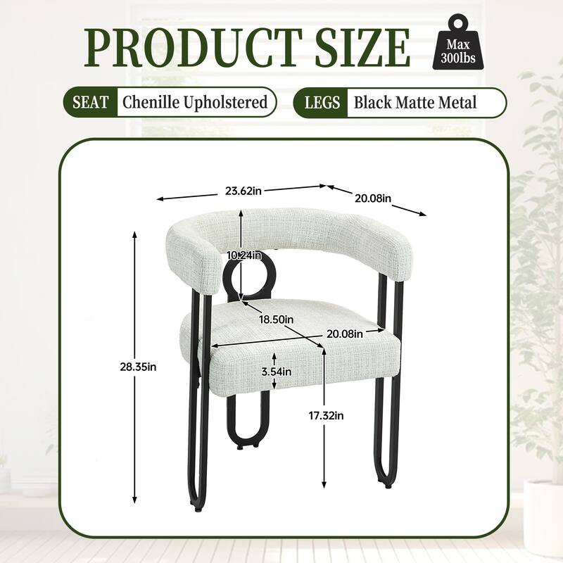 2 PCS PU Leather Upholstered Dining Chair Set wMetal Legs