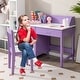 preview thumbnail 15 of 28, Costway Kids Wooden Study Desk & Chair Writing Table w/Drawer Storage