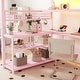 preview thumbnail 5 of 10, Metal Loft Bed with L-Shaped Desk, Wardrobe, Heavy Duty Frame with LED Lights & Charging Station