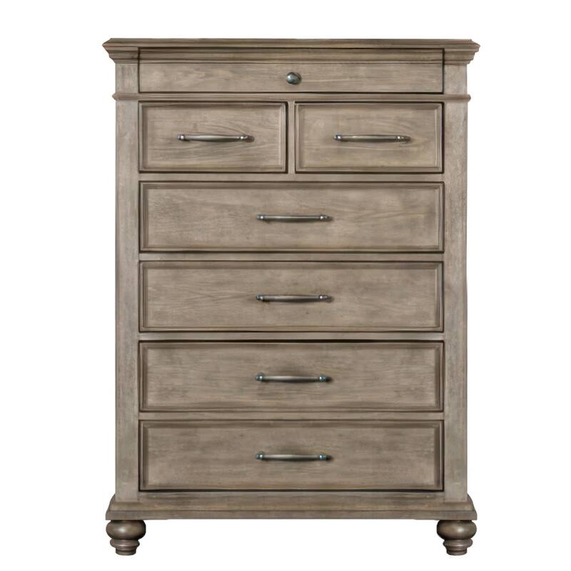 Zea Tall Dresser Chest for Bedroom, 7 Drawers, Aged Oak Brown