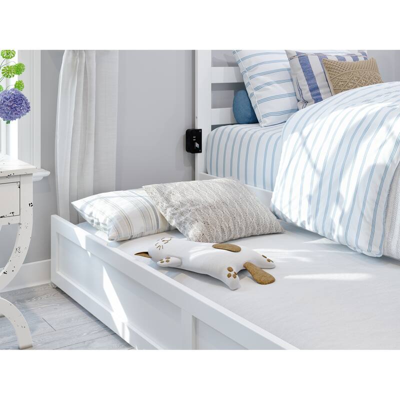 Warren Solid Wood Platform Bed with Footboard and Twin XL Trundle