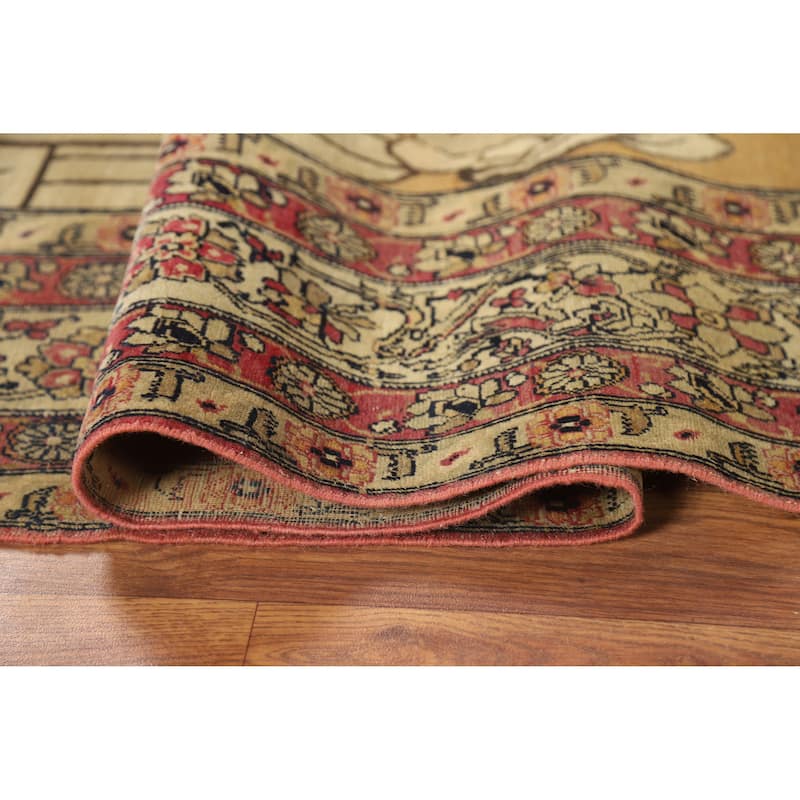 Pre-1900 Antique Vegetable Dye Kerman Persian Wool Carpet - 4'0" x 6'7"