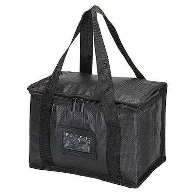 14"x9"x10" Insulated Reusable Grocery Bag Food Transport Tote Bag, Black
