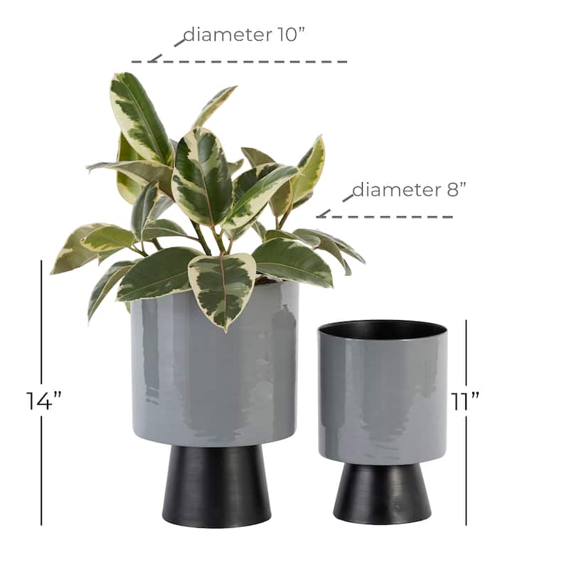 Iron Modern Planter 14 x 10 x 10 - 10 x 10 x 14Round