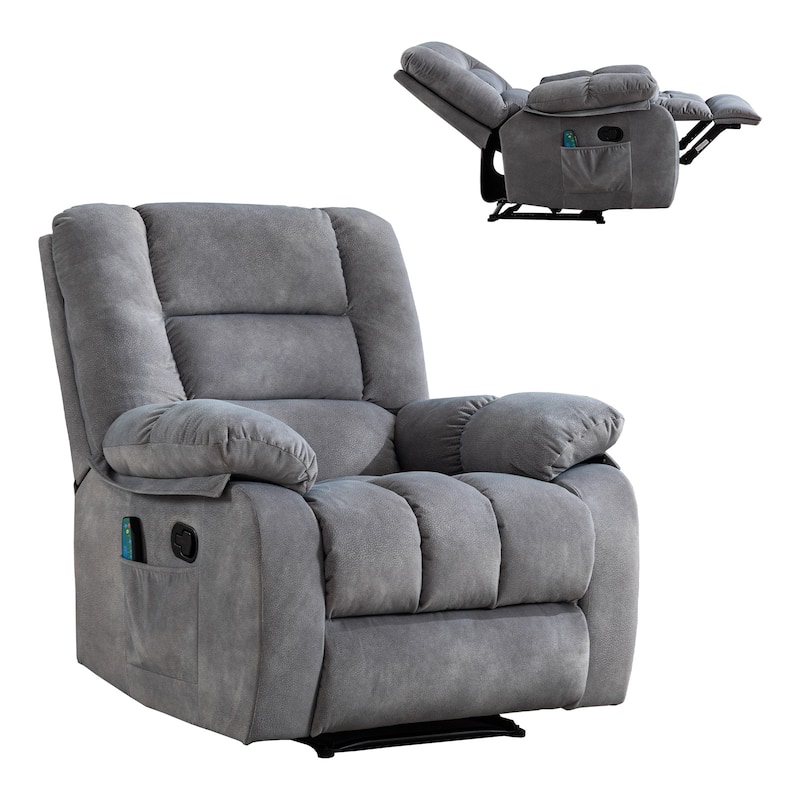 Massage and Manual Recliner Chair with Convenient pocket