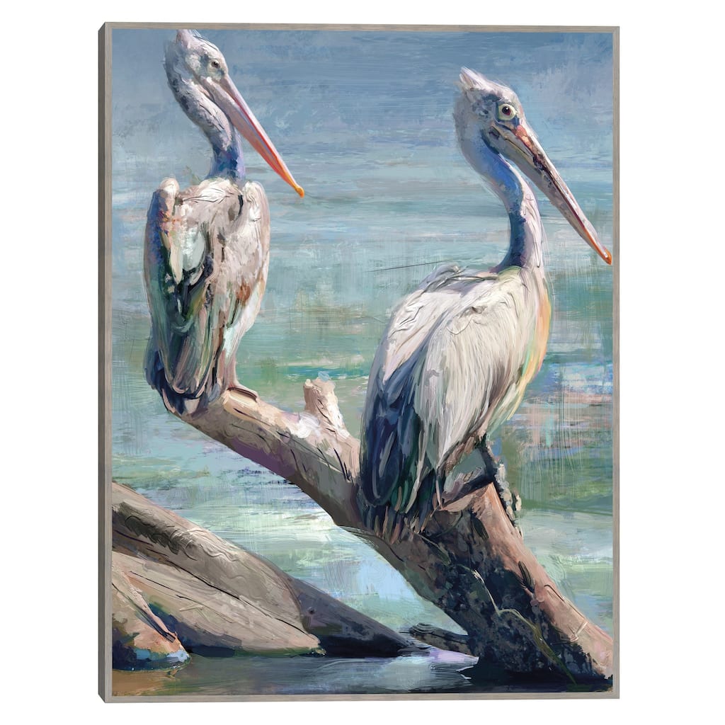 Pelican Pair By Studio Arts Canvas Art Print