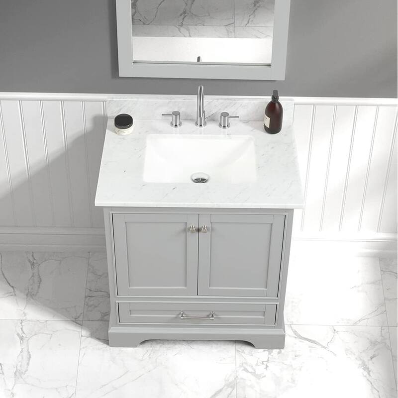 Blossom Copenhagen 30" Solid Wood Bathroom Vanity w/ Marble Top & Sink