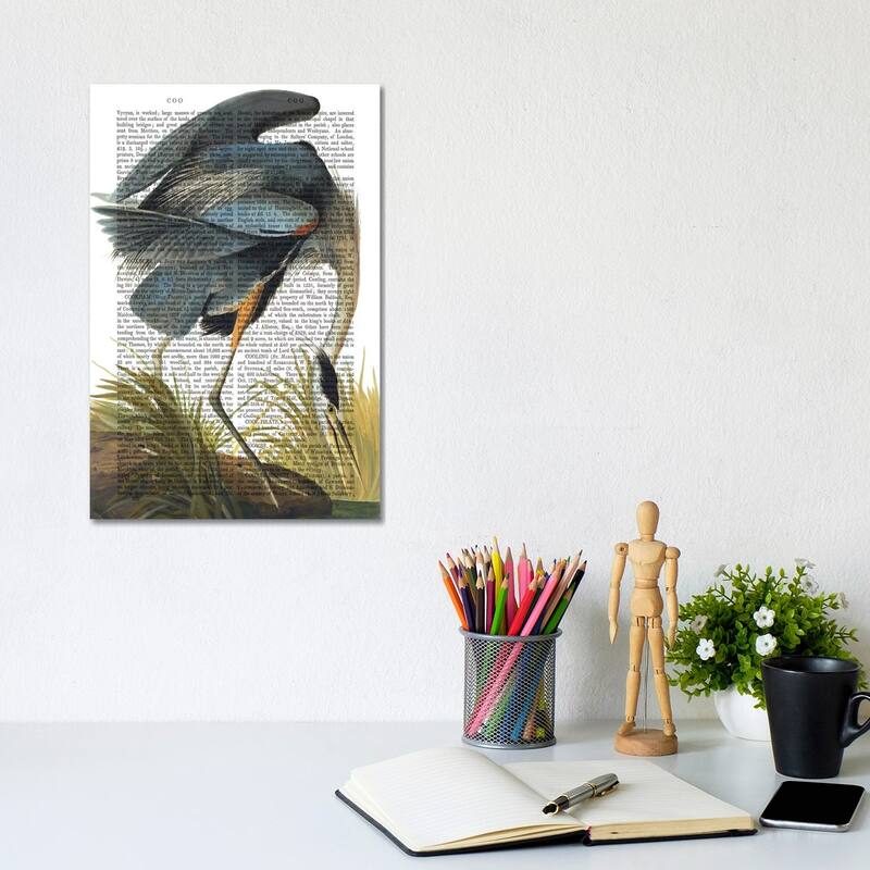 iCanvas "Blue Heron I" by Fab Funky Canvas Print - 12x8x0.75