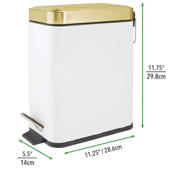 mDesign Step Trash Can, Gallon Garbage Bin, Removable Liner Bucket