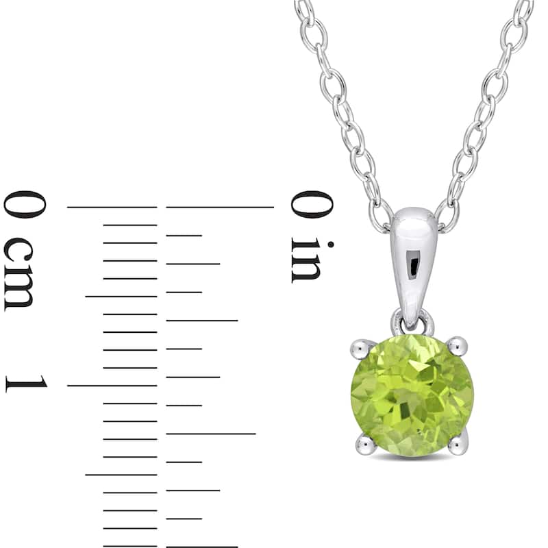 Miadora Birthstone Gemstone Heart Design Solitaire Necklace Sterling Silver